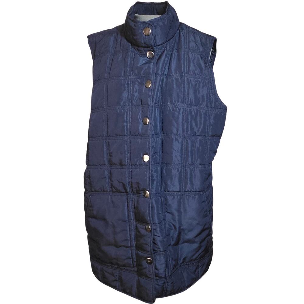 Blue Puffer Vest With Pockets Size XL
